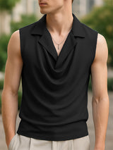 Men's Solid Cowl Neck Casual Tank SKUL29761