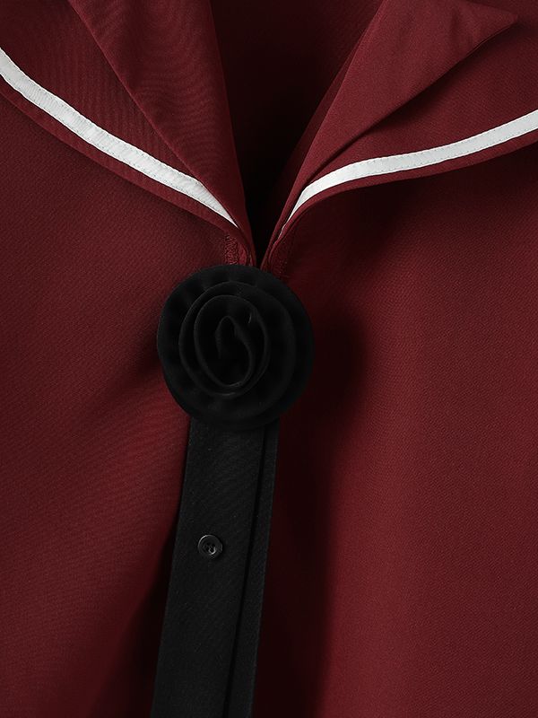 Men's 3D Floral Decoration Sailor Collar Long Sleeve Shirt SKUL46419