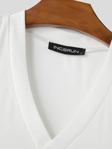 Mens Solid Textured V-Neck Tank SKUL04413