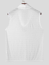 Mens Solid Mesh See Through Sleeveless Vest SKUK62571