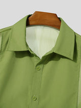 Men's Sheer Mesh Patchwork Long Sleeve Shirt SKUL47611