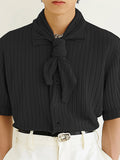 Mens Solid Bow Tie design Short Sleeve T-Shirt SKUK60308