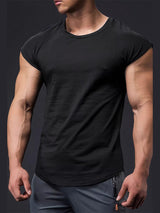 Mens Solid Color Drop Shoulder Short Sleeve T-Shirt SKUL00026