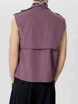 Mens Double Breasted Layered Sleeveless Shirt SKUK61161