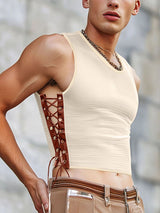 Mens Sheer Side Cutout Cropped Tank SKUL10655