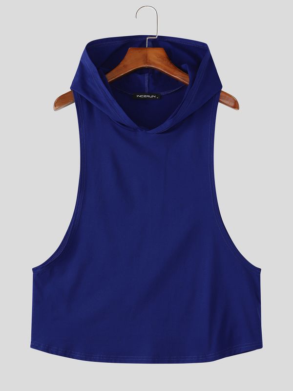 Men's Athletic Extreme Drop Armhole Hooded Fit Tank SKUL77446