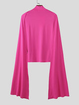 Men's Party Style Glossy Patchwork Long Sleeve T-shirt SKUL50136