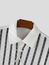 Men's Lace Patchwork Short Sleeve Shirt SKUL22324