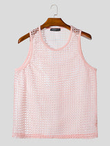 Mens Solid Color Sheer Mesh Tank SKUL08550