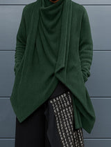 Men's Solid Ribbed Stacked Collar Long Sleeve Shirt SKUL32959