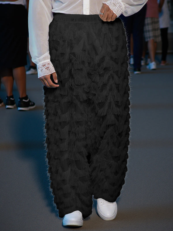 Mens Fringe Patchwork Loose Casual Pant SKUL10774