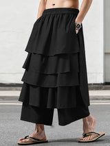 Men's Layered Design Loose Fit Casual Pant SKUL49971