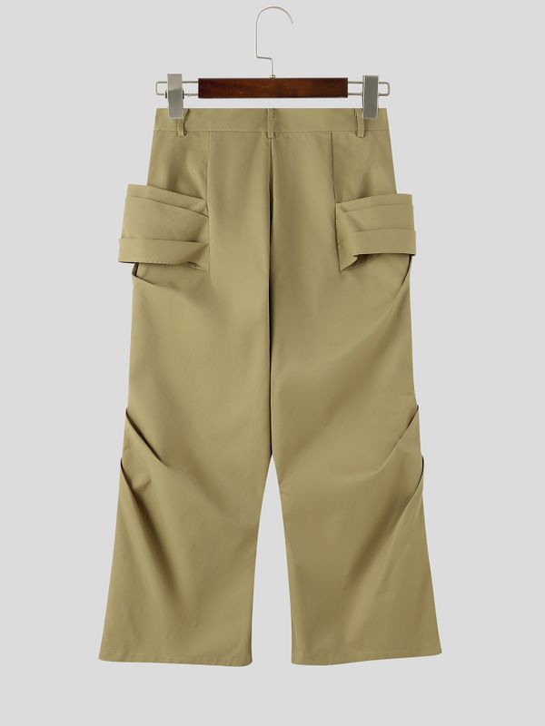 Men's Avant-Garde High Street Pleated Wide Leg Pant SKUL80545