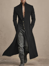 Men's Solid Color Deconstructed Long Hem Cardigan SKUL35271