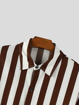 Men's Casual Striped Loose Long Sleeve Shirt SKUL35300