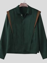 Men's Color Block Long Sleeve Jacket SKUL37253