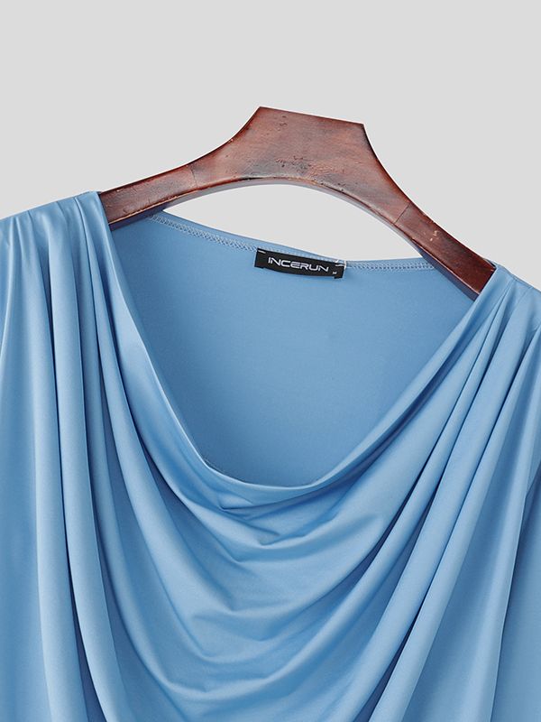 Men's Solid Color Slouchy Neck Long Sleeve T-Shirt SKUL36362