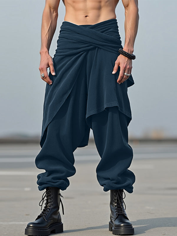 Men's Pleated Cross Texture Pant SKUL29615