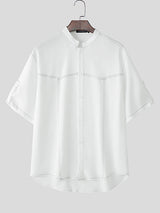 Mens Contrast Stripe Casual Short-Sleeve Shirt SKUL11550