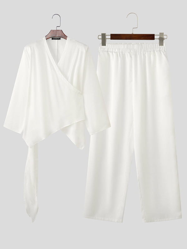 Men's Solid Casual Two Pieces Outfit SKUL27311