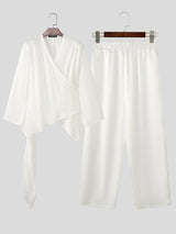 Men's Solid Casual Two Pieces Outfit SKUL27311