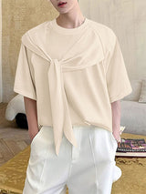 Mens Solid Color 3D-Cut Short Sleeve T-Shirt SKUL13730