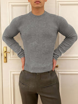 Men's Back Cutout Long Sleeve T-shirt SKUL44012