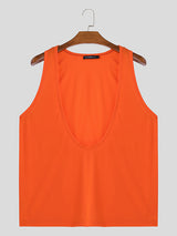 Mens Solid U-Neck Casual Sleeveless Vest SKUK56867