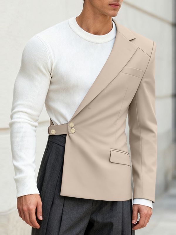 Men's Deconstructed One Shoulder Casual Blazer SKUL42334