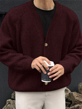 Men's Knit V-Neck Long Sleeve Cardigan SKUL27333