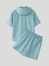 Mens Striped Hooded Casual Two Pieces Outfit SKUL17852