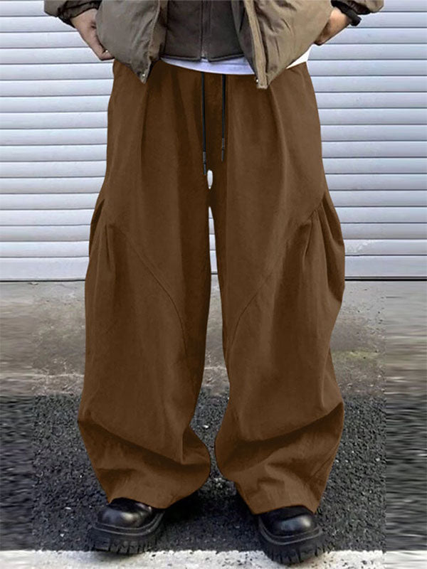Men's Solid Pleated Wide Leg Pant SKUL30463