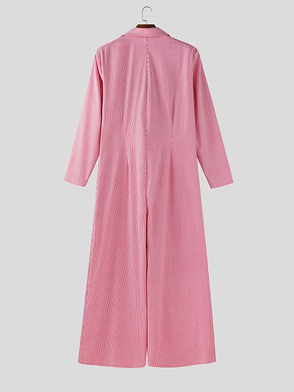 Men's Casual Striped Long Sleeve Jumpsuit SKUL30774