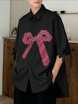 Men's Bow Tie Print Half Sleeve Shirt SKUL41039