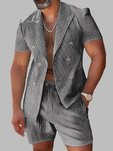 Mens Striped Casual Two Pieces Outfit SKUK99929