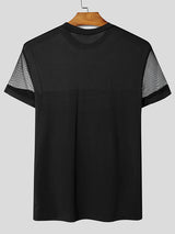 Mens Sheer Mesh Panel Short Sleeve T-Shirt SKUL09386