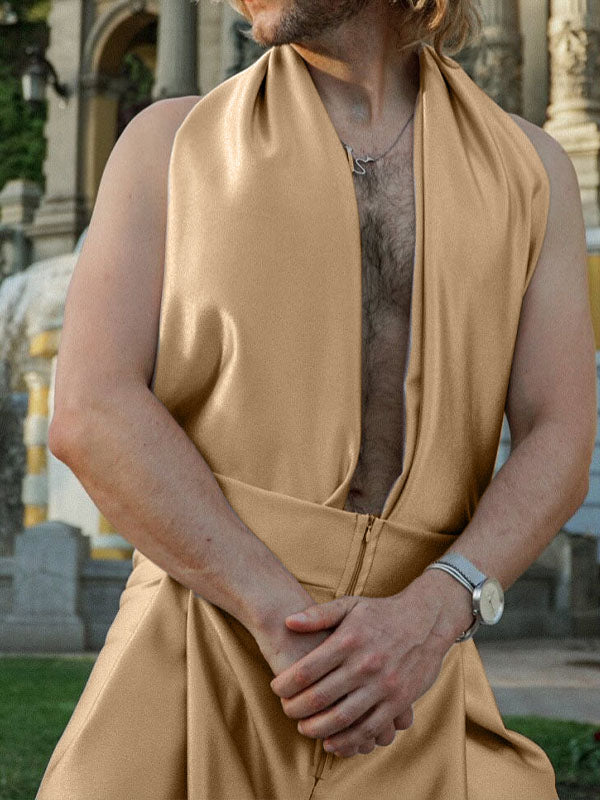 Mens Satin Hollow-Out Sleeveless Jumpsuit SKUL02051