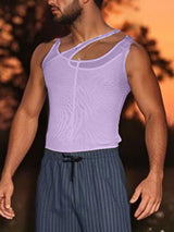 Men's Sheer Double Layer Mesh Casual Tank SKUL15174