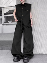 Men's Solid Color Casual Two Pieces Outfit SKUL26990