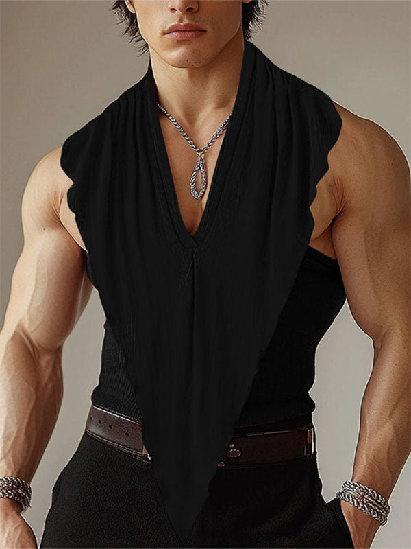 Mens Textured Knit V-Neck Tank SKUL08504