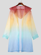 Mens Ombre Mesh See Through Hooded Kimono SKUK27759