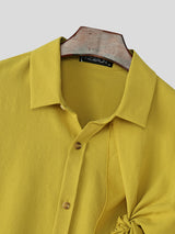 Mens Shawl Patchwork Short Sleeve Shirt SKUL10902