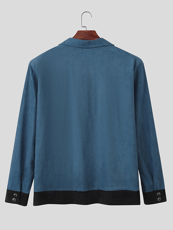 Men's Contrast Embroidered Casual Long Sleeve Jacket SKUL25793