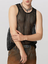 Mens Beach Style Mesh Sleeveless Tank SKUK67988