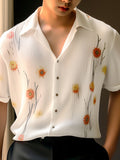 Mens Floral Print Revere Collar Casual Shirt SKUK56395