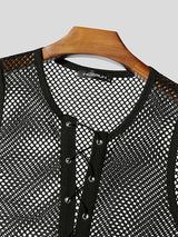 Mens Sheer Mesh Drawstring Tie Tank SKUL16678