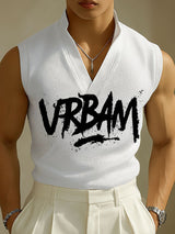 Mens Letter Print Textured Casual Tank SKUL12860
