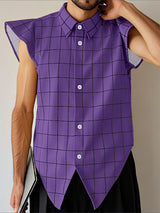 Men's Plaid Casual Sleeveless Shirt SKUL21346