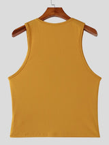 Men's Studded Strap Textured Cropped Tank SKUL57683