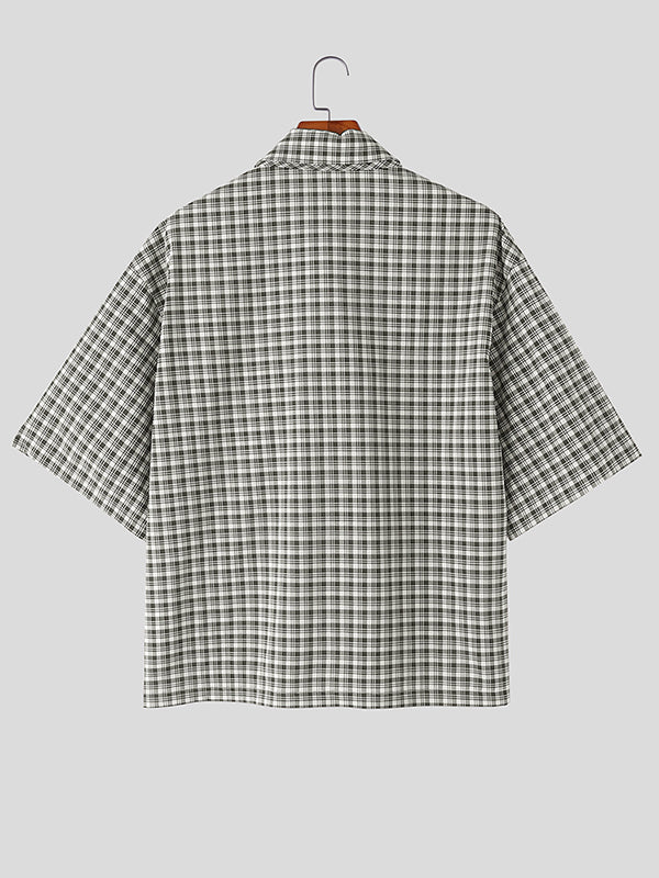 Mens Plaid Short Sleeve Shirt SKUL12913